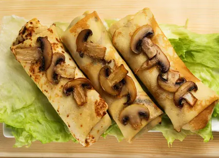 Crêpes jambon, fromage, champignon