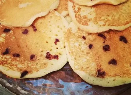 Pancakes aux pépites de chocolat au lait