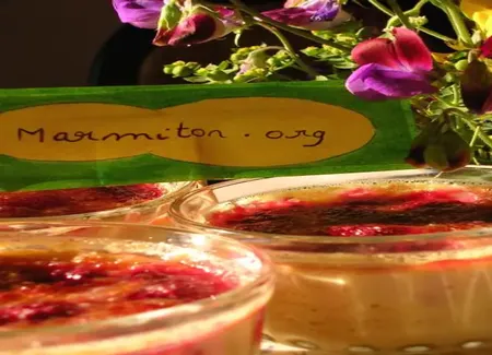 Crème brûlée aux framboises