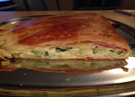 Chausson feuilleté de courgette et jambon