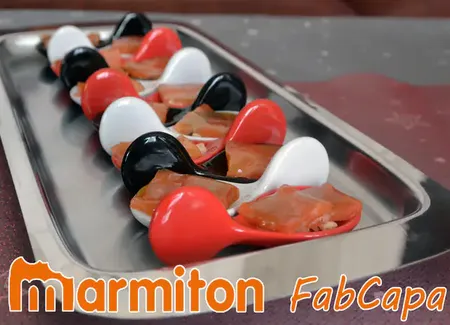 Bouchées de saumon sauce miel / wasabi