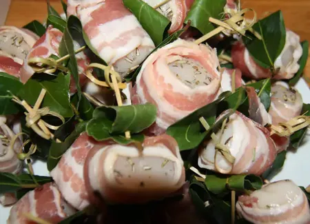 Brochettes de saint jacques au lard