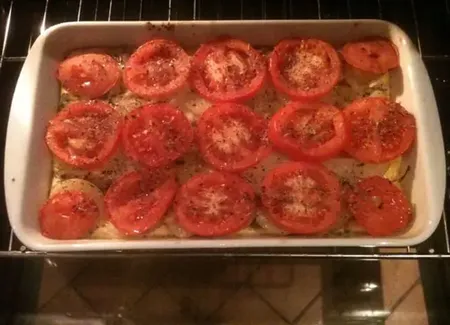 Tatin de pommes de terres et tomates