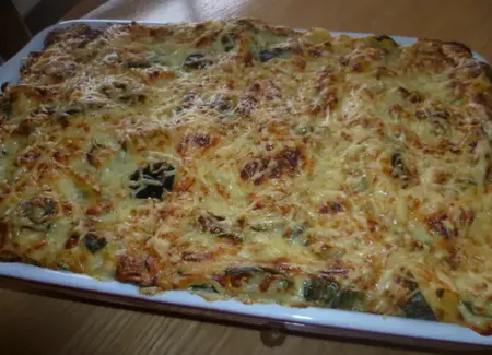 Lasagne de courgettes au jambon et béchamel au saint-marcellin