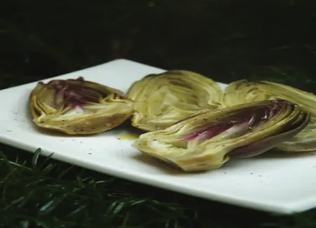 Artichauts violets cuits en vinaigrette