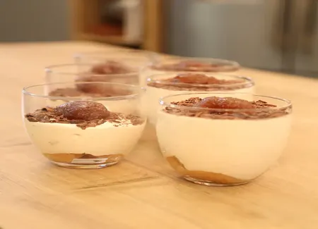 Tiramisu à la crème de marron et marrons glacés