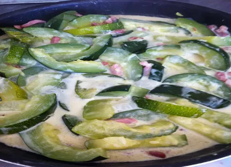 Courgettes à la carbonara