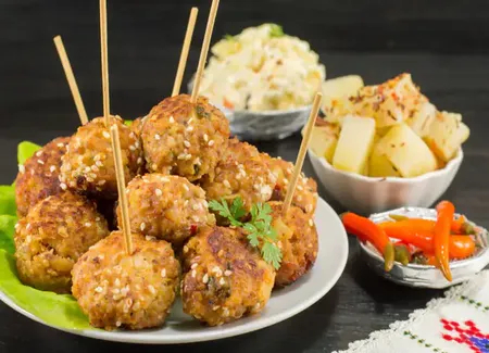 Croquettes de pomme de terre et viande hachée