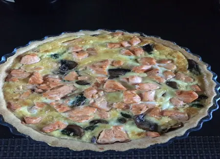 Quiche saumon champignons