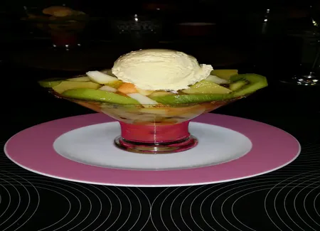 Salade de fruits glace vanille
