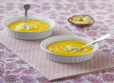 Velouté de mangue et fruits de la passion