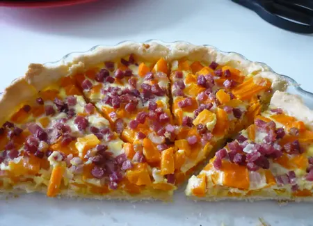 Quiche carottes lardons, pâte à tarte maison