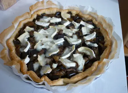 Tarte feuilletée aubergines chèvre
