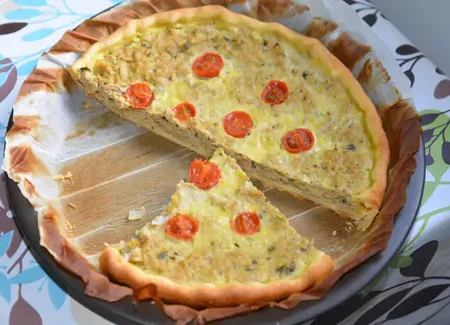 Quiche au thon et lait de coco