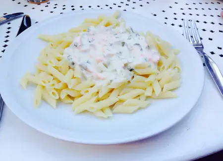 Pâtes saumon - crème fraîche