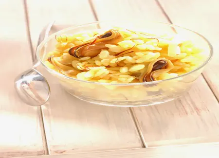 Risotto jaune aux moules