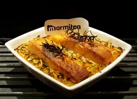 Saumon carotte courgette