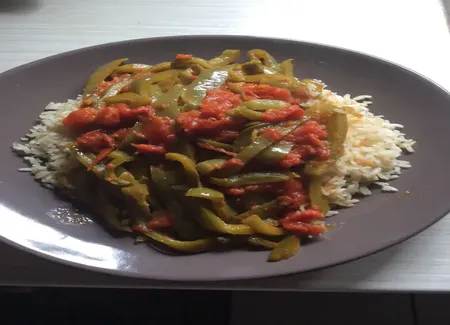 Poêlée de poivrons verts