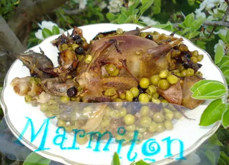 Pigeons farcis et petits pois