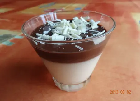 Panna cotta chocolat blanc et gelée chocolat noir