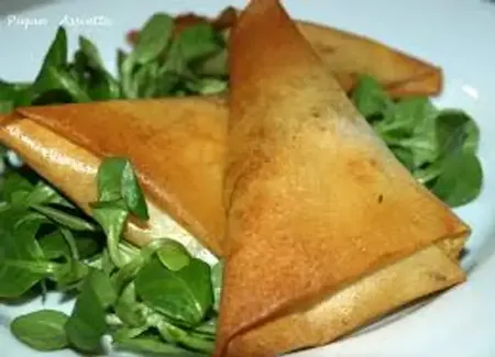 Carrés frais, menthe et cumin en feuilles de brick