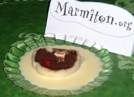 Bûche chocolat nougat enrobage de pâte d'amande