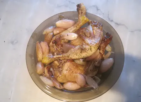 Poulet au vinaigre balsamique et aux échalotes