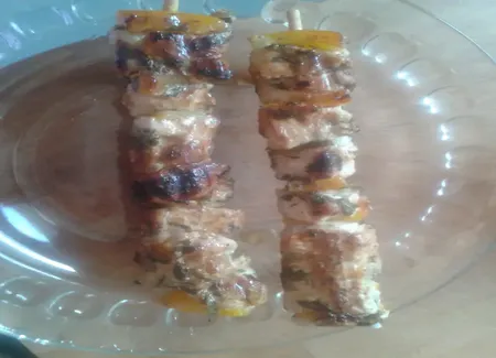 Brochettes de poulet mariné à la menthe