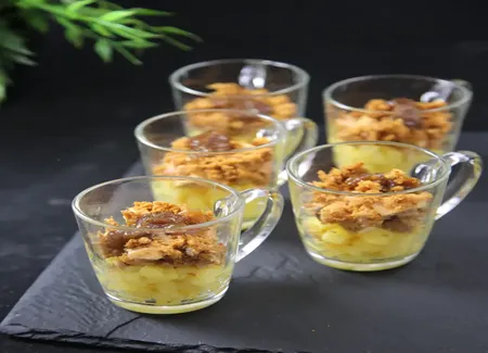 Verrine foie gras pommes et pain d'épices