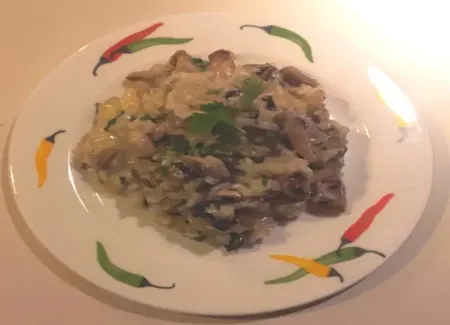 Risotto aux aubergines et aux champignons