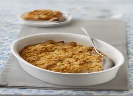 Crumble fondant au chocolat blanc