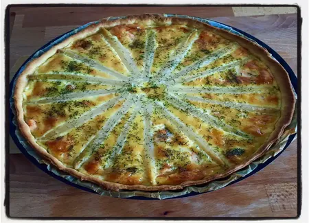 Tarte saumon frais et asperges
