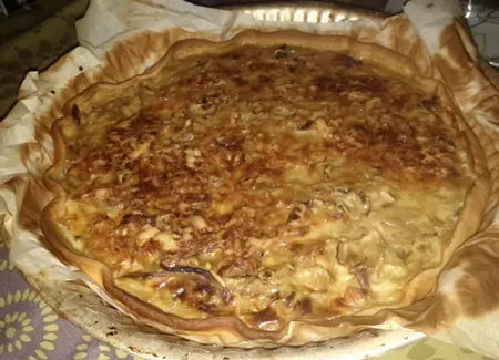 Quiche aux oignons, bacon et bière