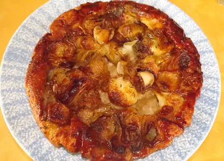 Tatin aux oignons nouveaux