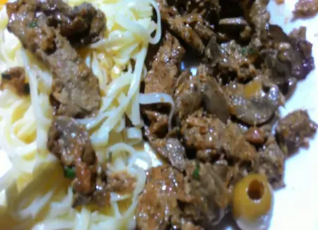 Emincé de veau aux olives