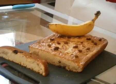 Gâteaux au yaourt, banane et raisin