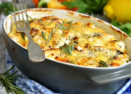 Gratin aux restes de poisson