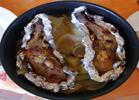 Cuisses de pintade en papillotes