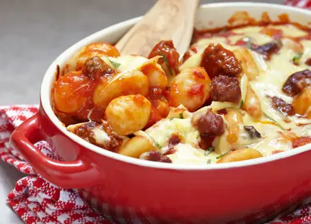 Gratin de gnocchis frais aux champignons
