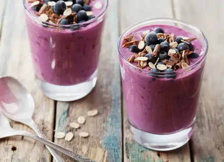 Verrine de mousse à la myrtille