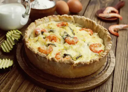Quiche aux fruits de mer et champignons