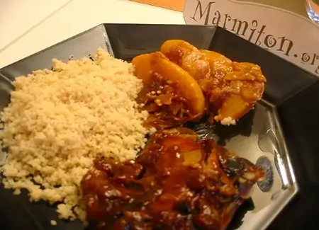 Poulet aux pêches