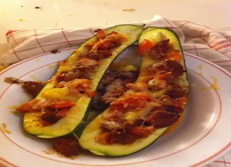 Courgettes farçies au chorizo et tomates