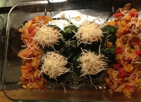 Courgettes rondes farcies aux petits légumes
