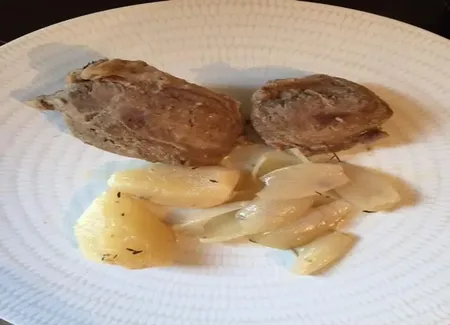 Joues de porc confites au savagnin