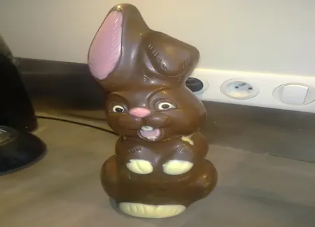 Lapin de pâques au chocolat garni