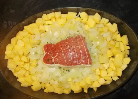 Rosbif aux oignons et pommes de terre au paprika