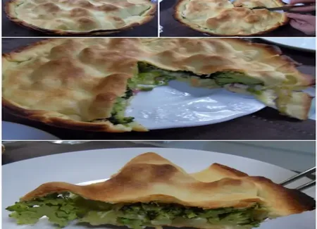 Tourte aux brocolis courgette et petits pois