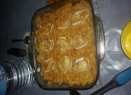 Gratin de pâtes à la viande hachée et au chèvre