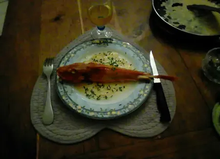 Grondins rôtis et sa sauce crémeuse au vin blanc et au pastis